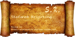 Stefanek Krisztina névjegykártya
